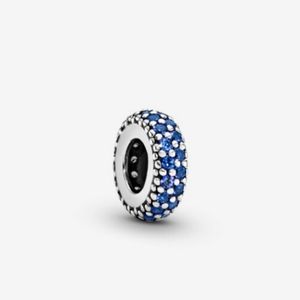 Pandora Blue Pave Sparkle Spacer Charm 791359ncb Sterling Silv…